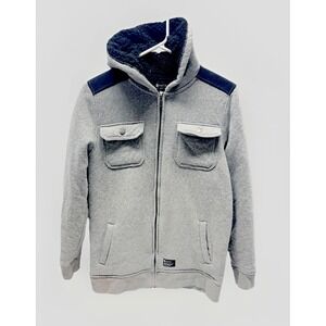 Matix Sherpa Lined Zip Hoodie Men's XL Gray Fleece Hooded